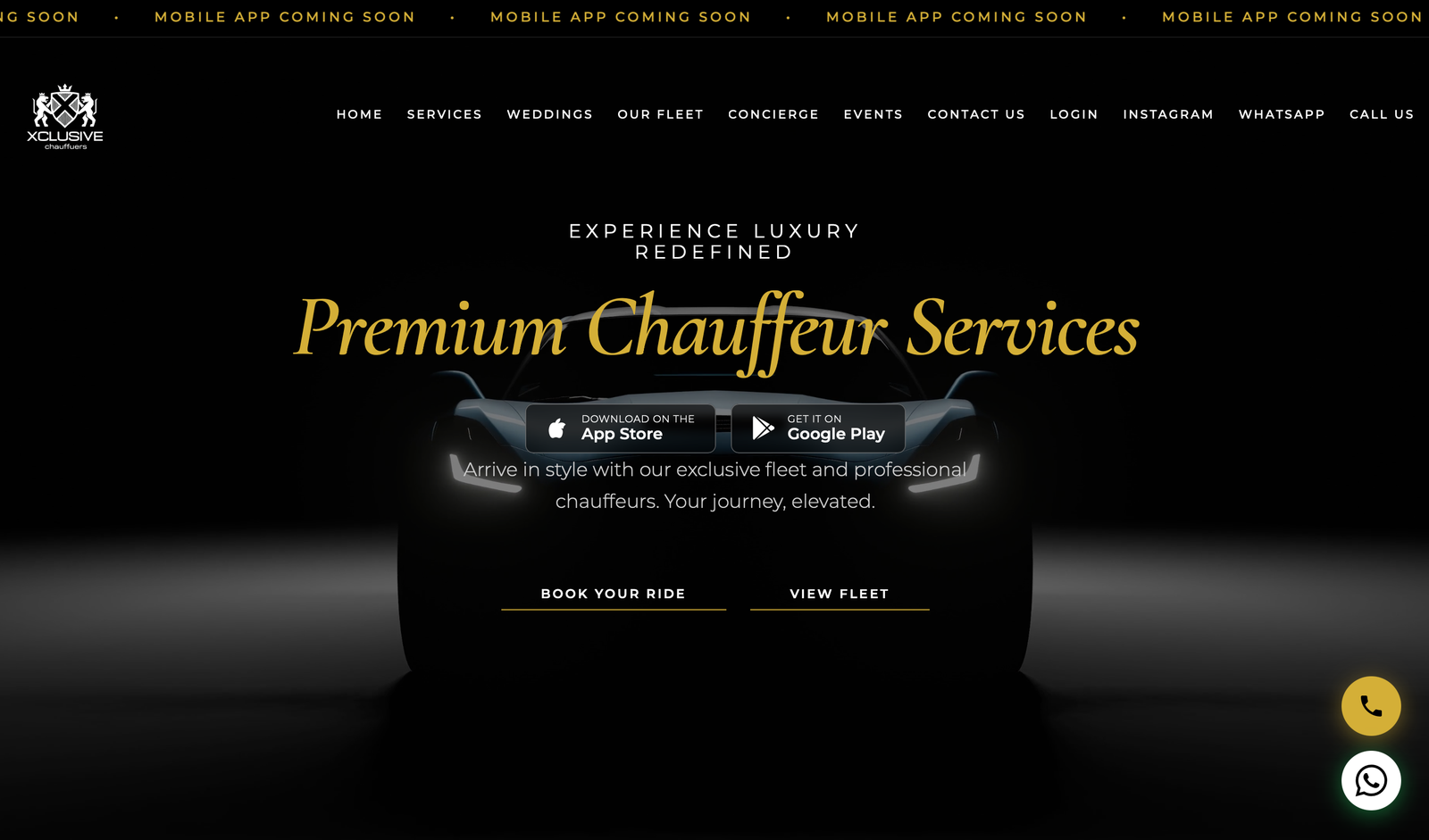 Xclusive Chauffeur Website
